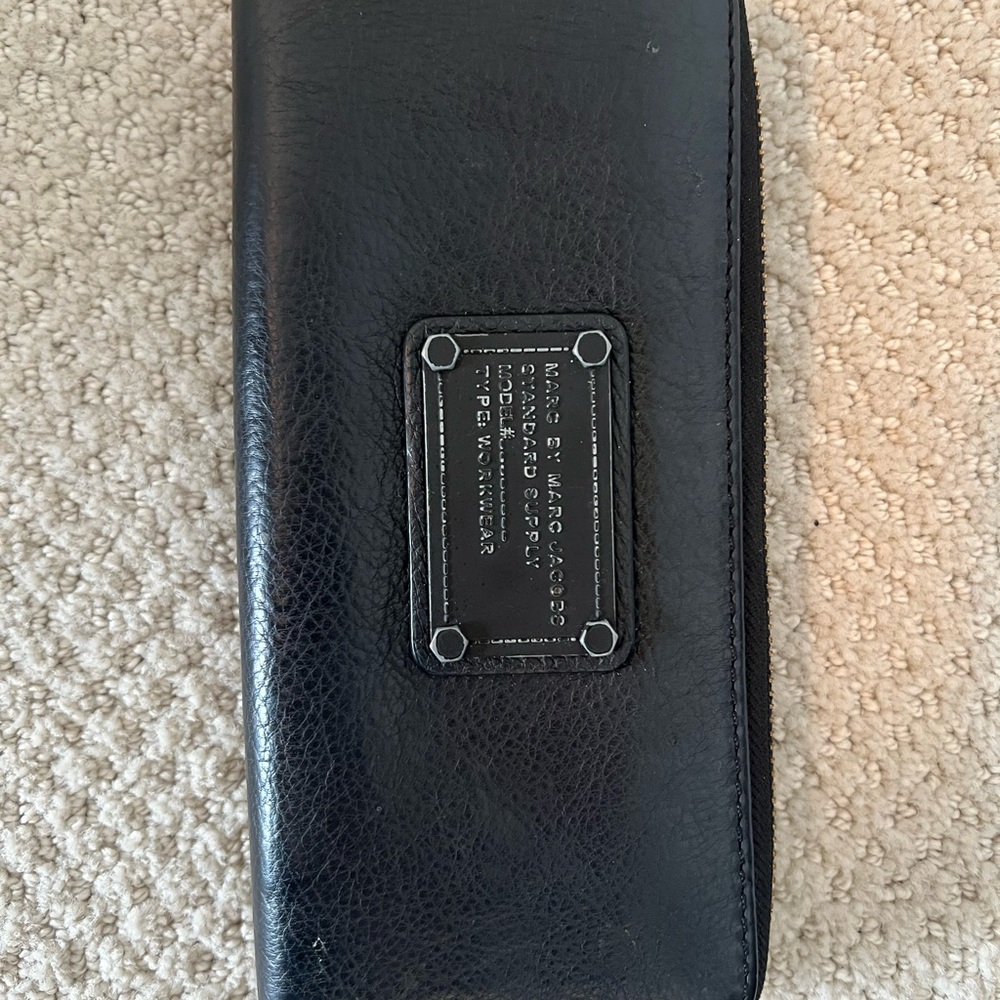 Marc by Marc Jacobs Black Leather Zip Wallet